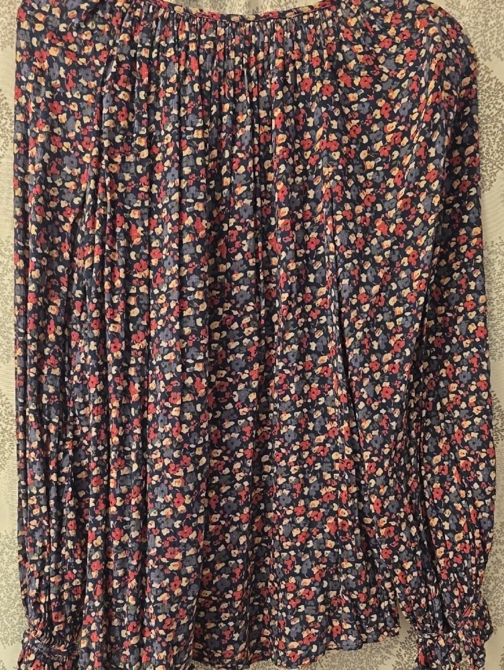 Chaps Ditzy Floral Peasant Top - Picture 5 of 5